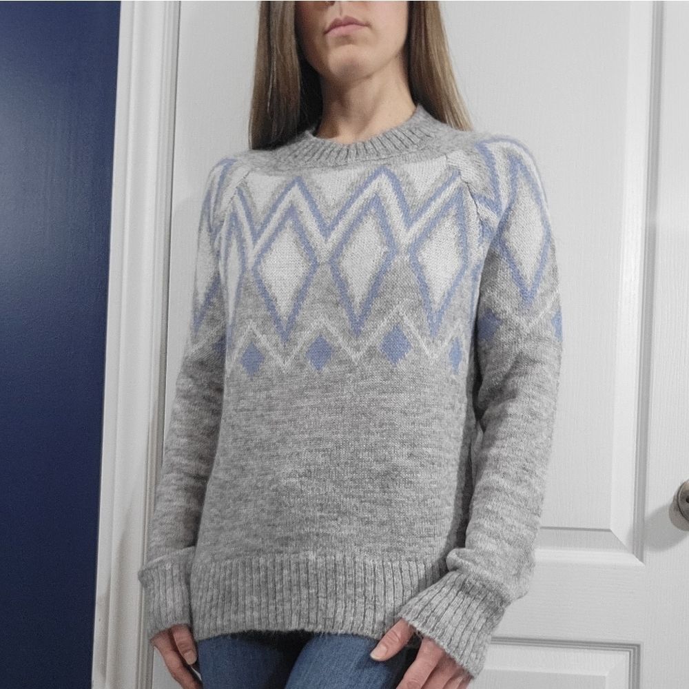 Chiaramente Fair Isle Knit Crew Pullover Sweater S